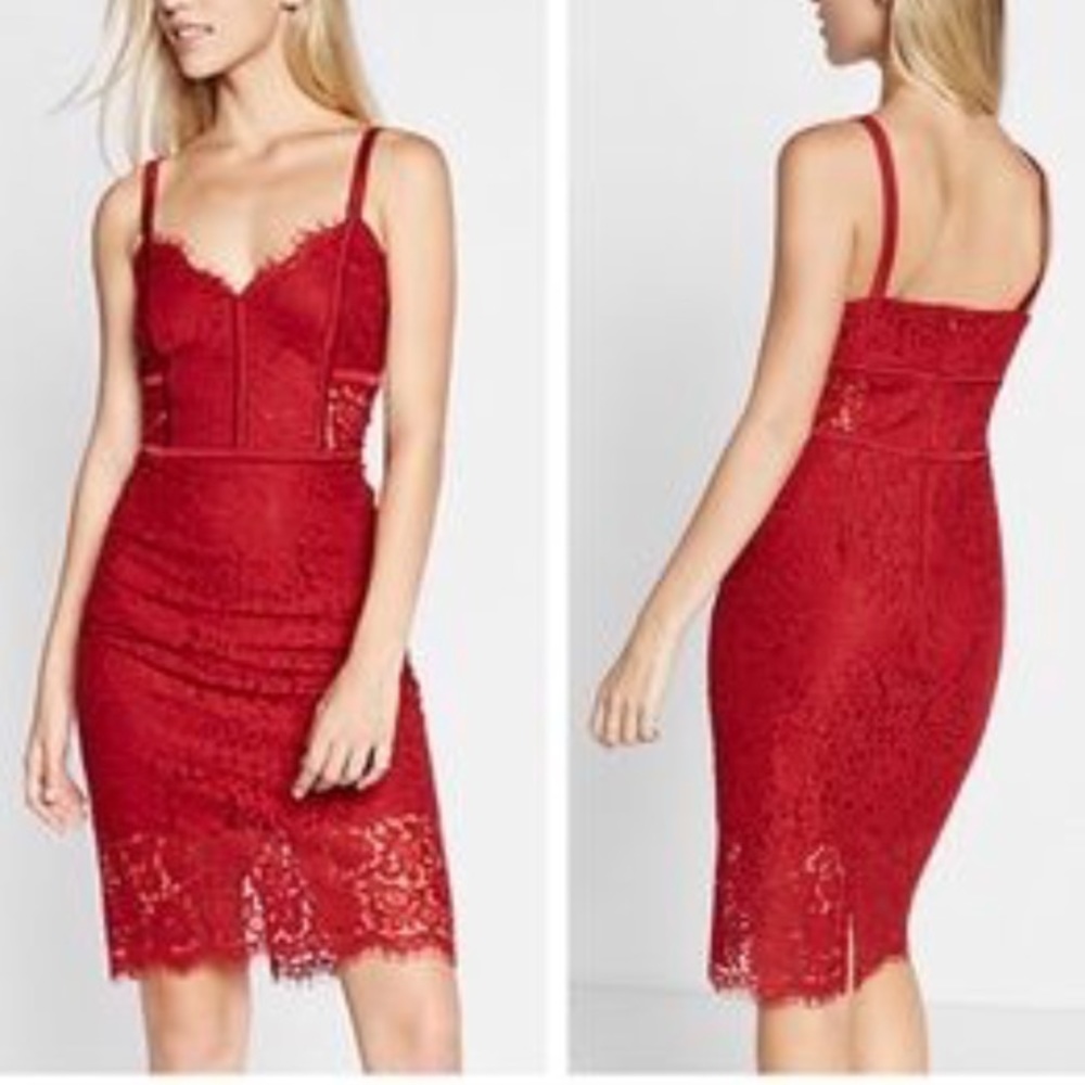 Express red lace dress, Size 8 tags removed